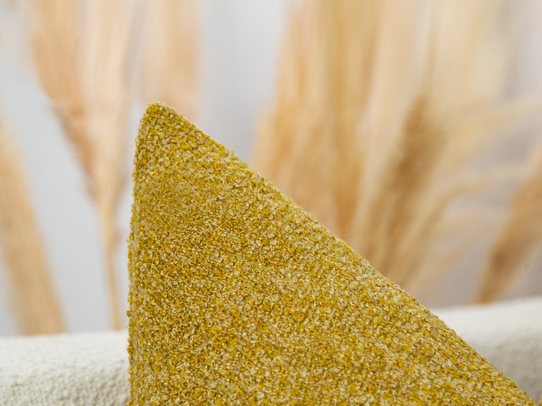 Mustard Gold Boucle Pillow Cover