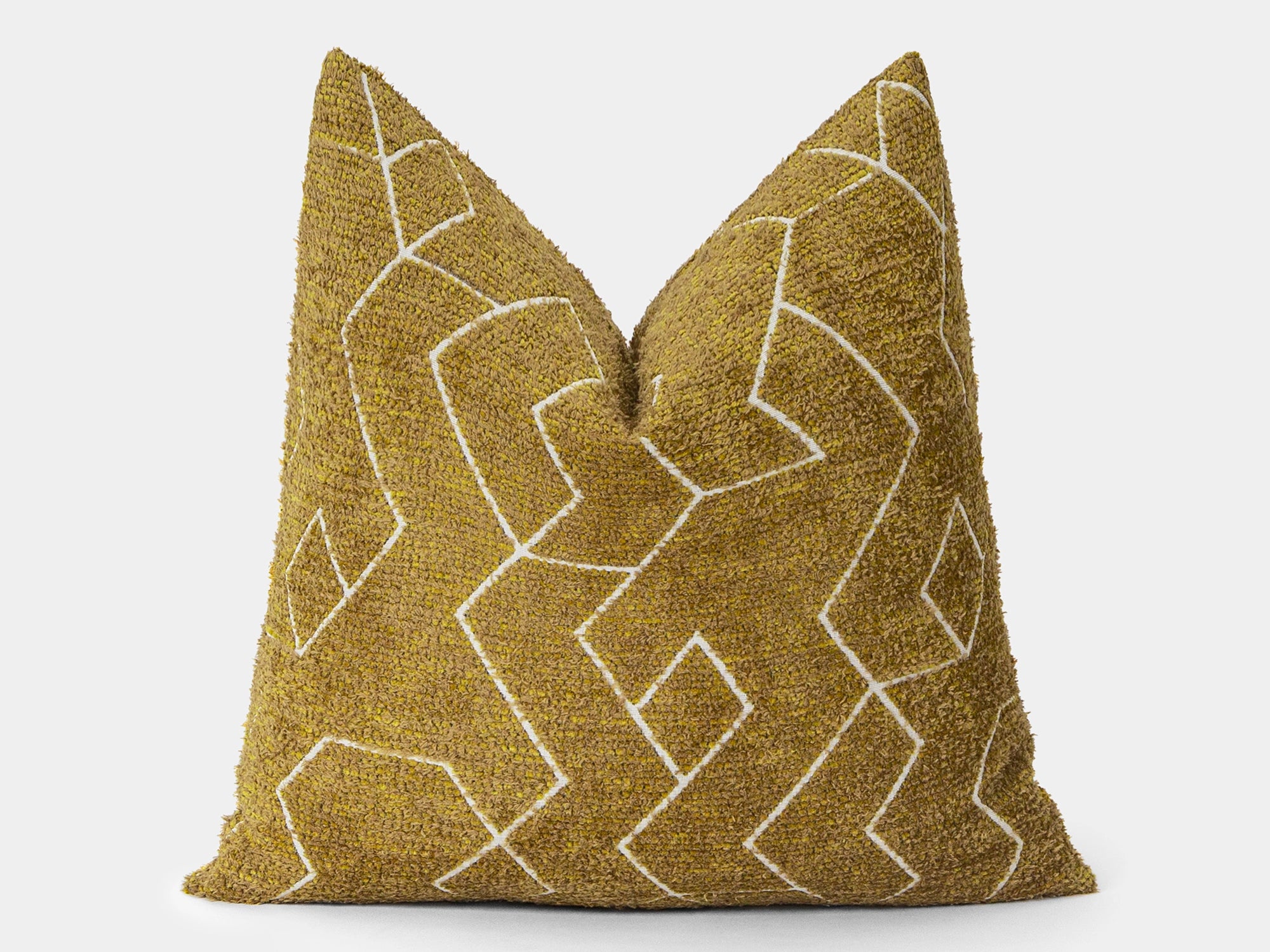 Mustard and White Geometric Pillow Cover