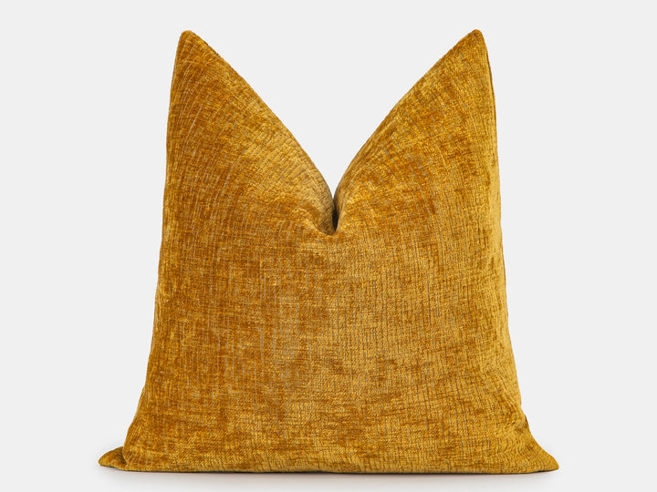Mustard Gold Textured Pillow Cover