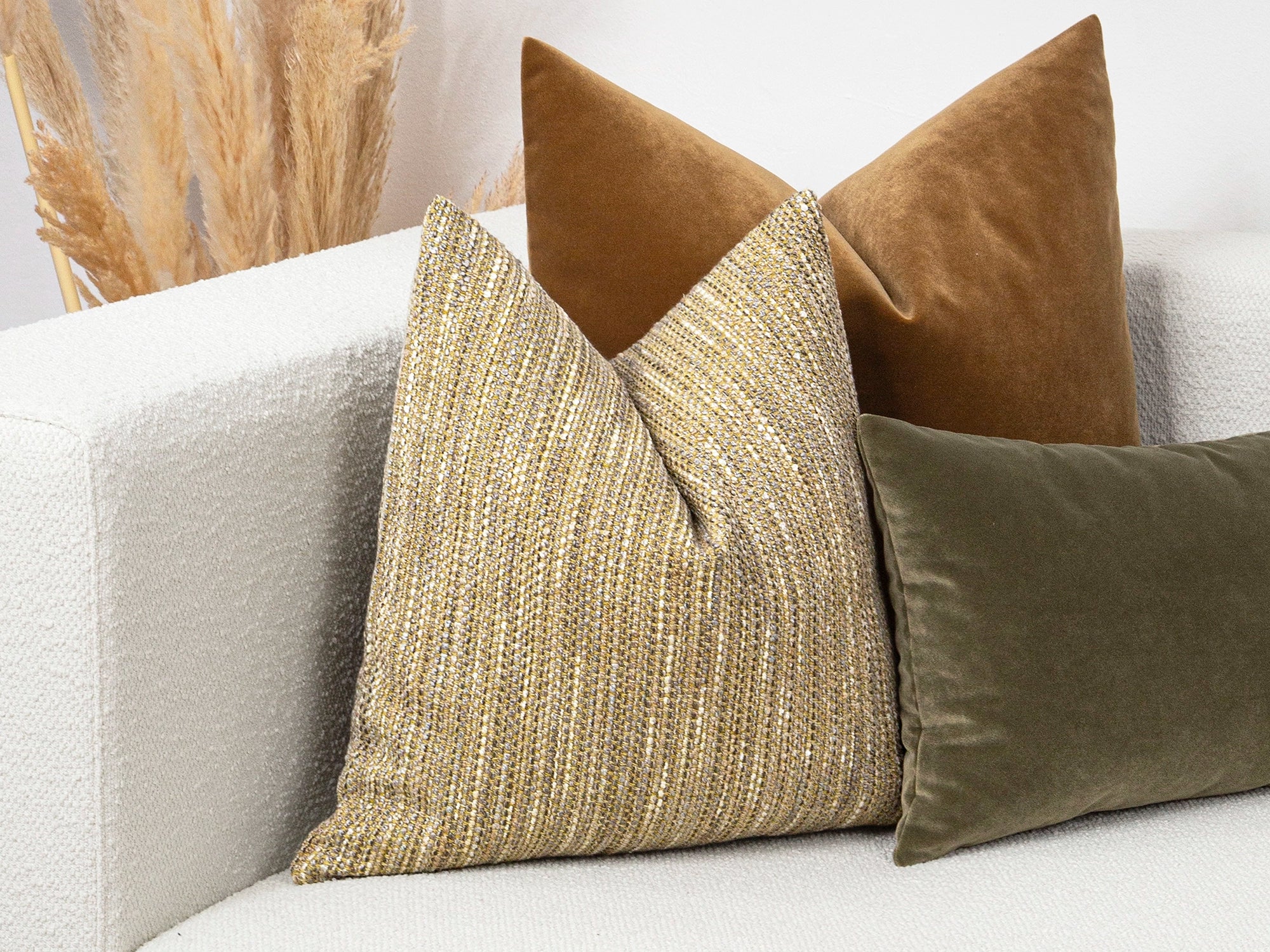 Mustard Boho Textured Pillow Cover