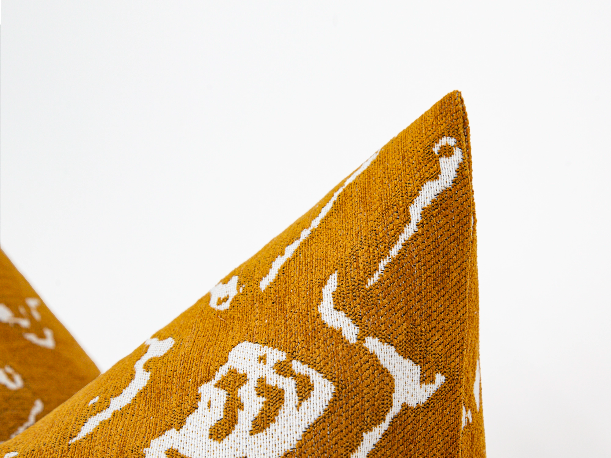 Mustard Abstract Ikat Pillow Cover