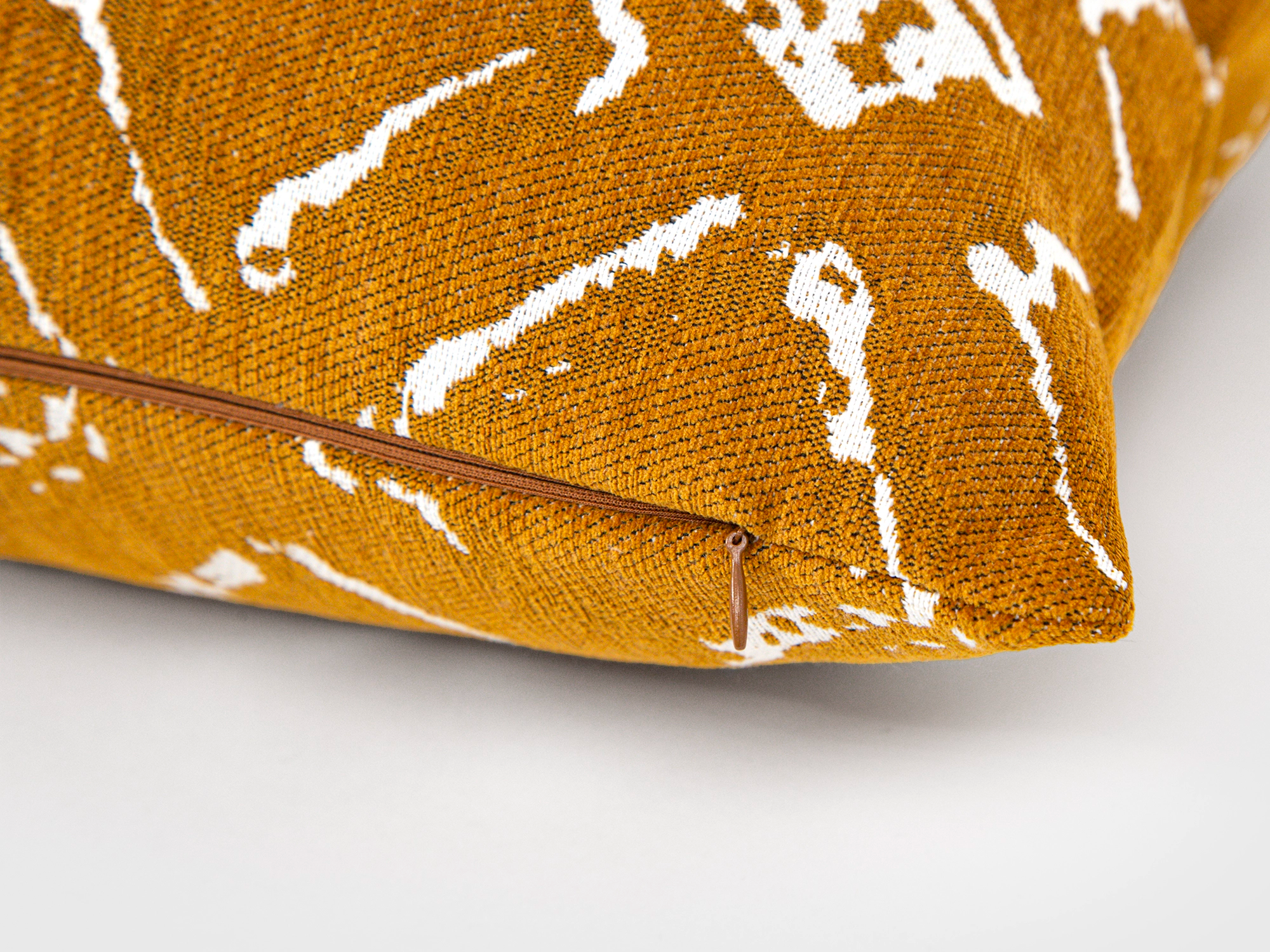Mustard Abstract Ikat Pillow Cover