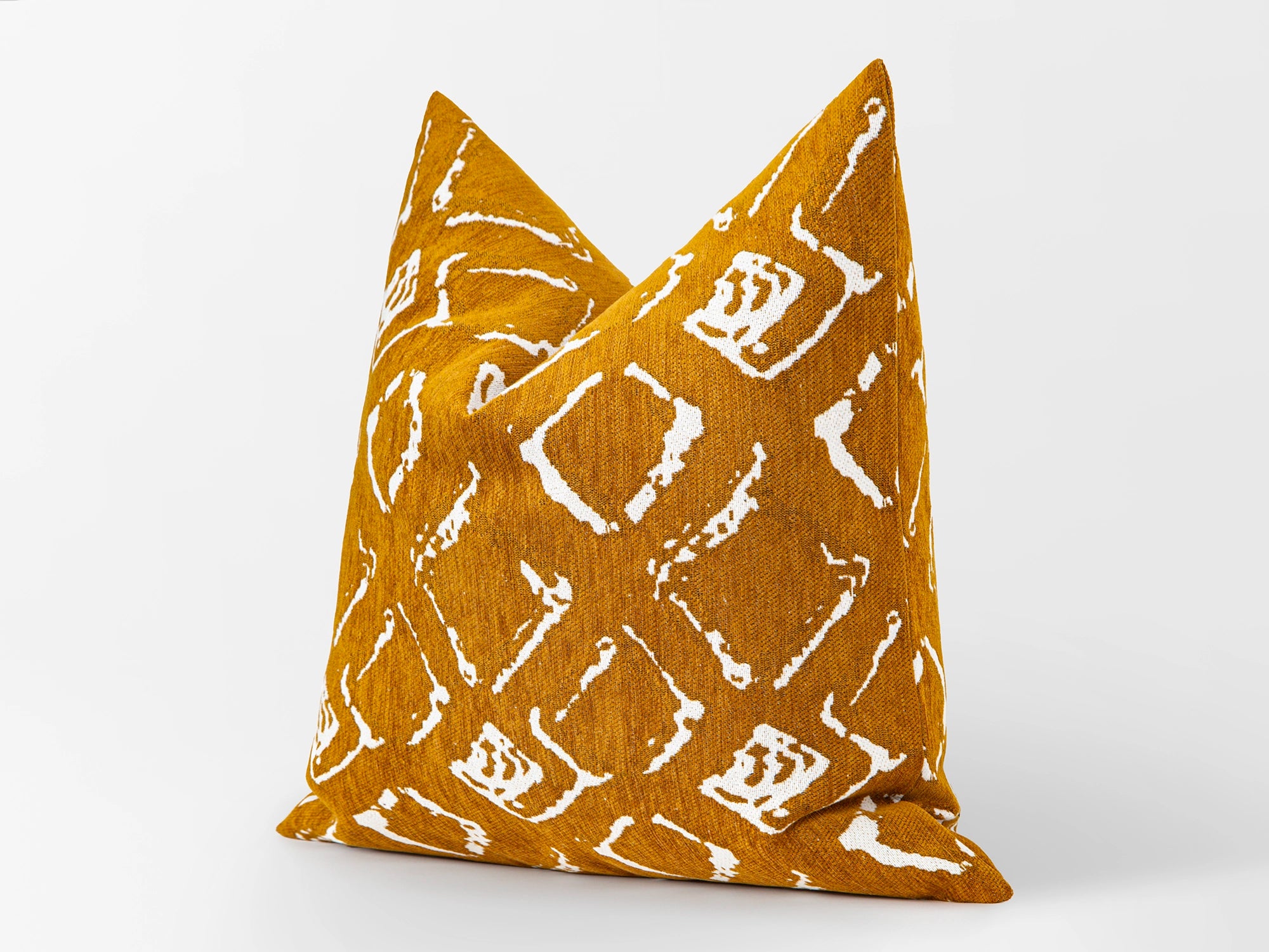Mustard Abstract Ikat Pillow Cover