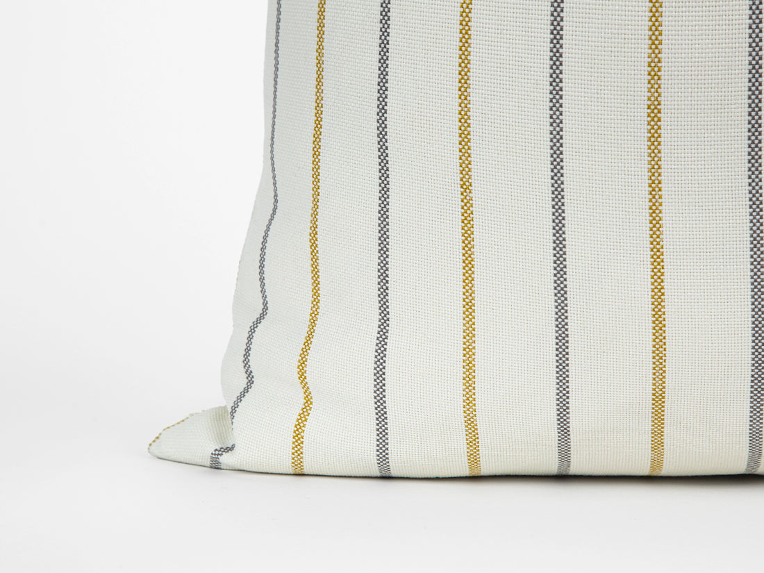 Mustard Coastal Stripe Outdoor Pillow Cover