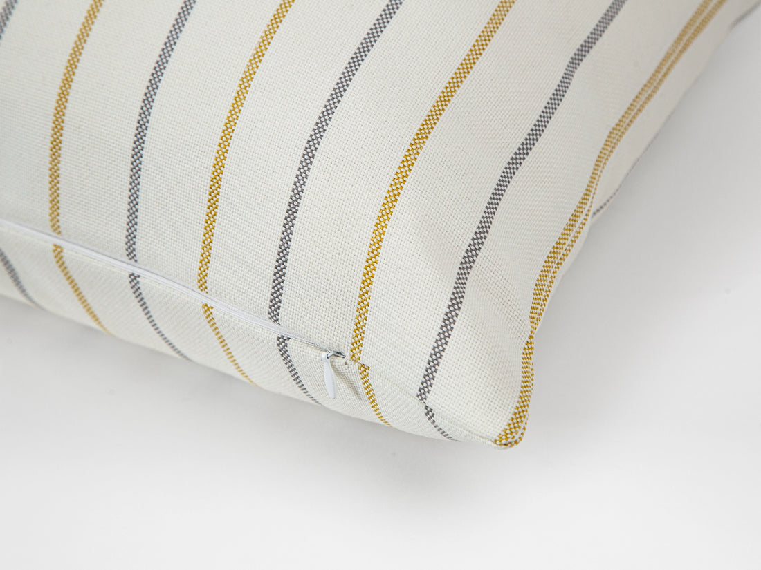 Mustard Coastal Stripe Outdoor Pillow Cover