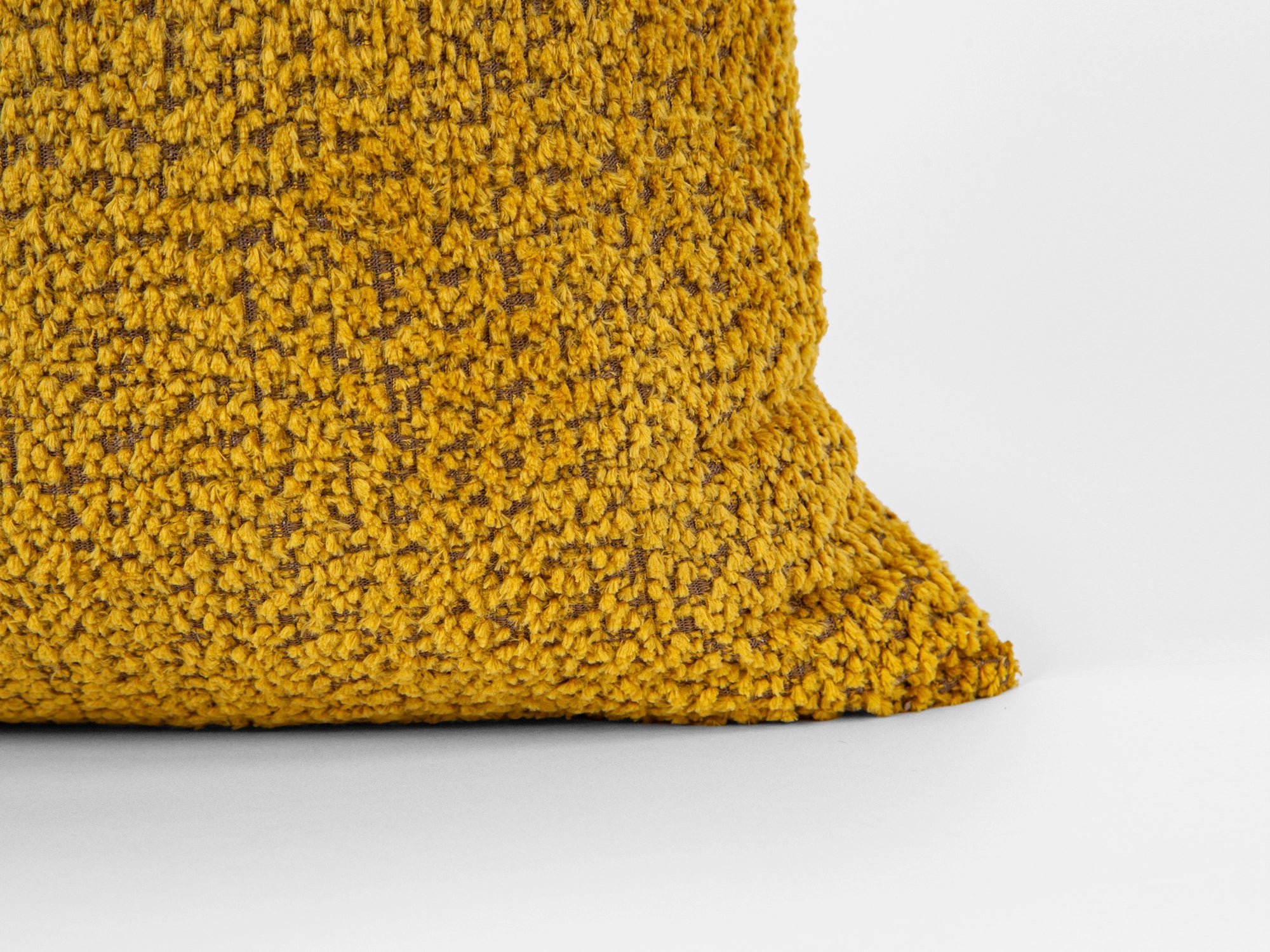 Mustard Plush Pillow Cover - Teddy