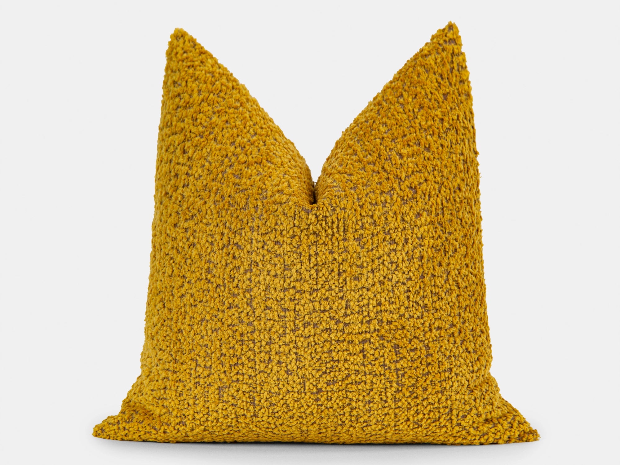 Mustard Plush Pillow Cover - Teddy