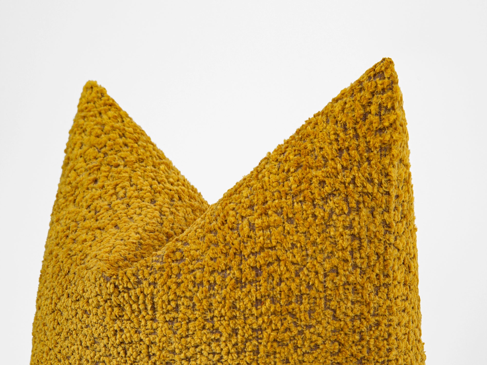 Mustard Plush Pillow Cover - Teddy