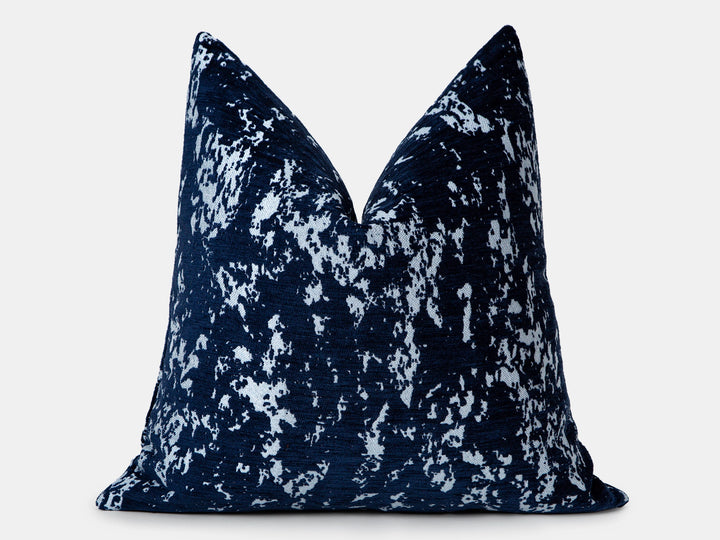 Navy Abstract Textured Pillow Cover