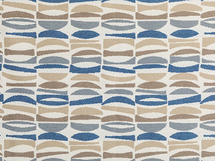 Navy Blue Geometric Outdoor Upholstery Fabric