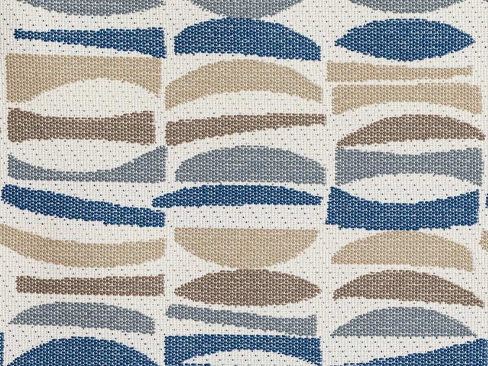 Navy Blue Geometric Outdoor Upholstery Fabric