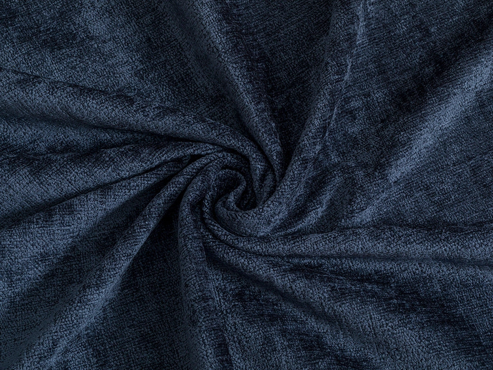 Navy Blue Chenille Upholstery Fabric - Eloria