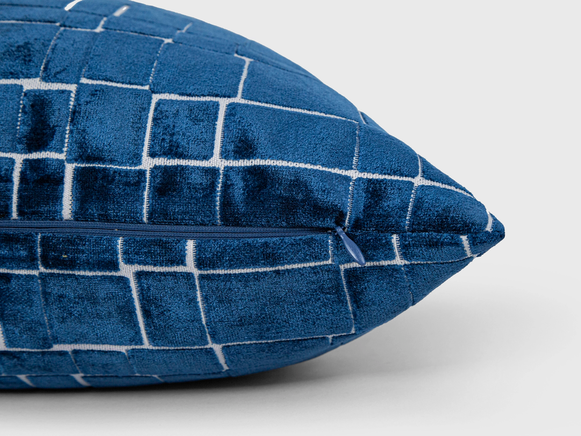 Navy Blue Cut Velvet Pillow Cover