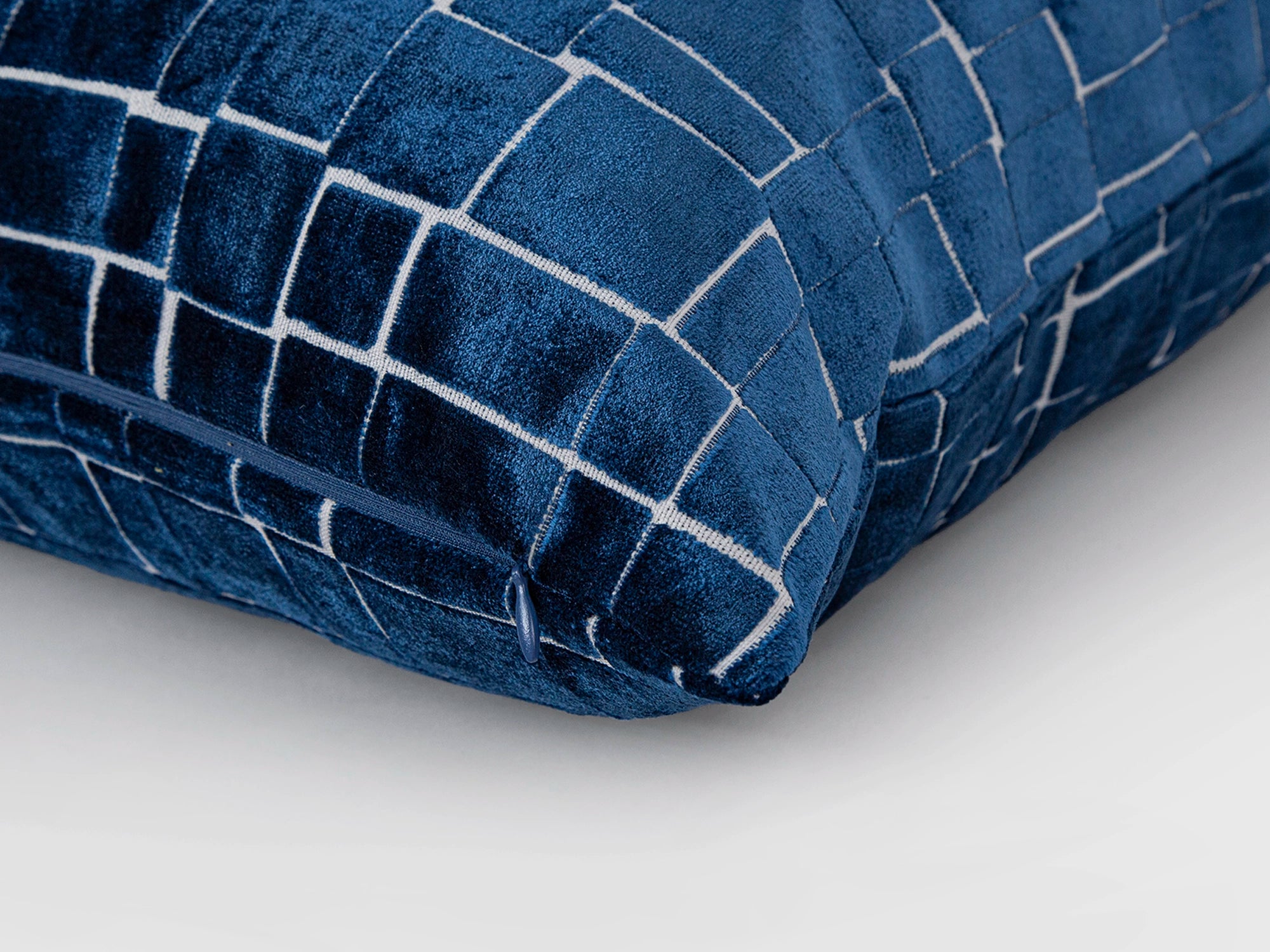Navy Blue Cut Velvet Pillow Cover