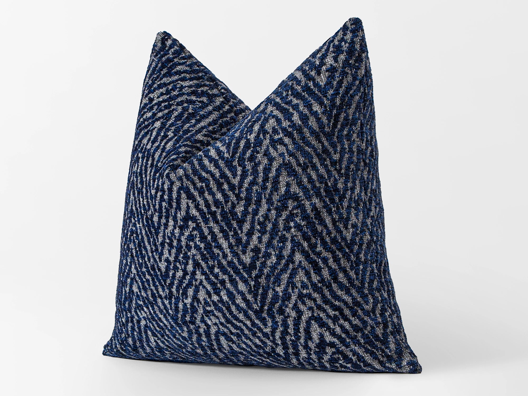 Navy Blue Textured Chevron Pillow Cover