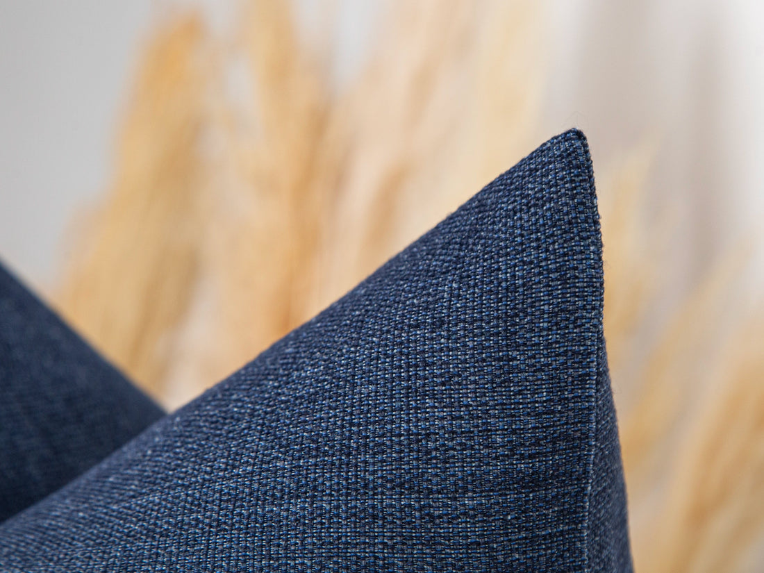 Navy Blue Linen Pillow Cover