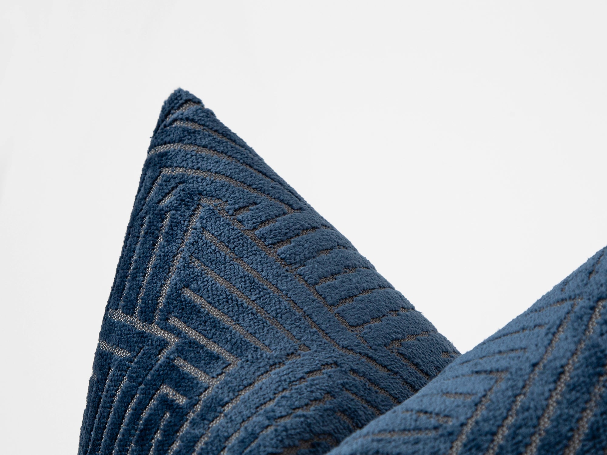 Navy Blue Geometric Textured Pillow Cover