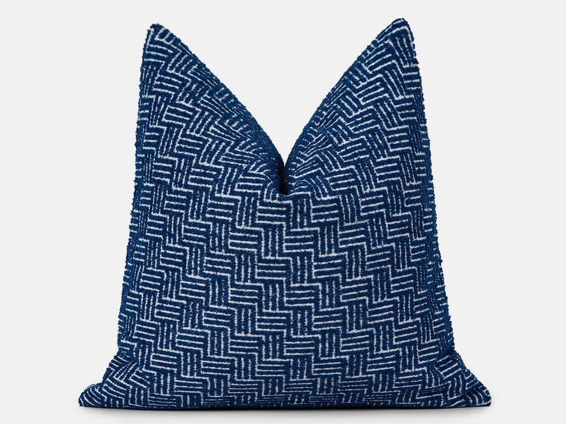 Navy Blue Textured Pillow Cover