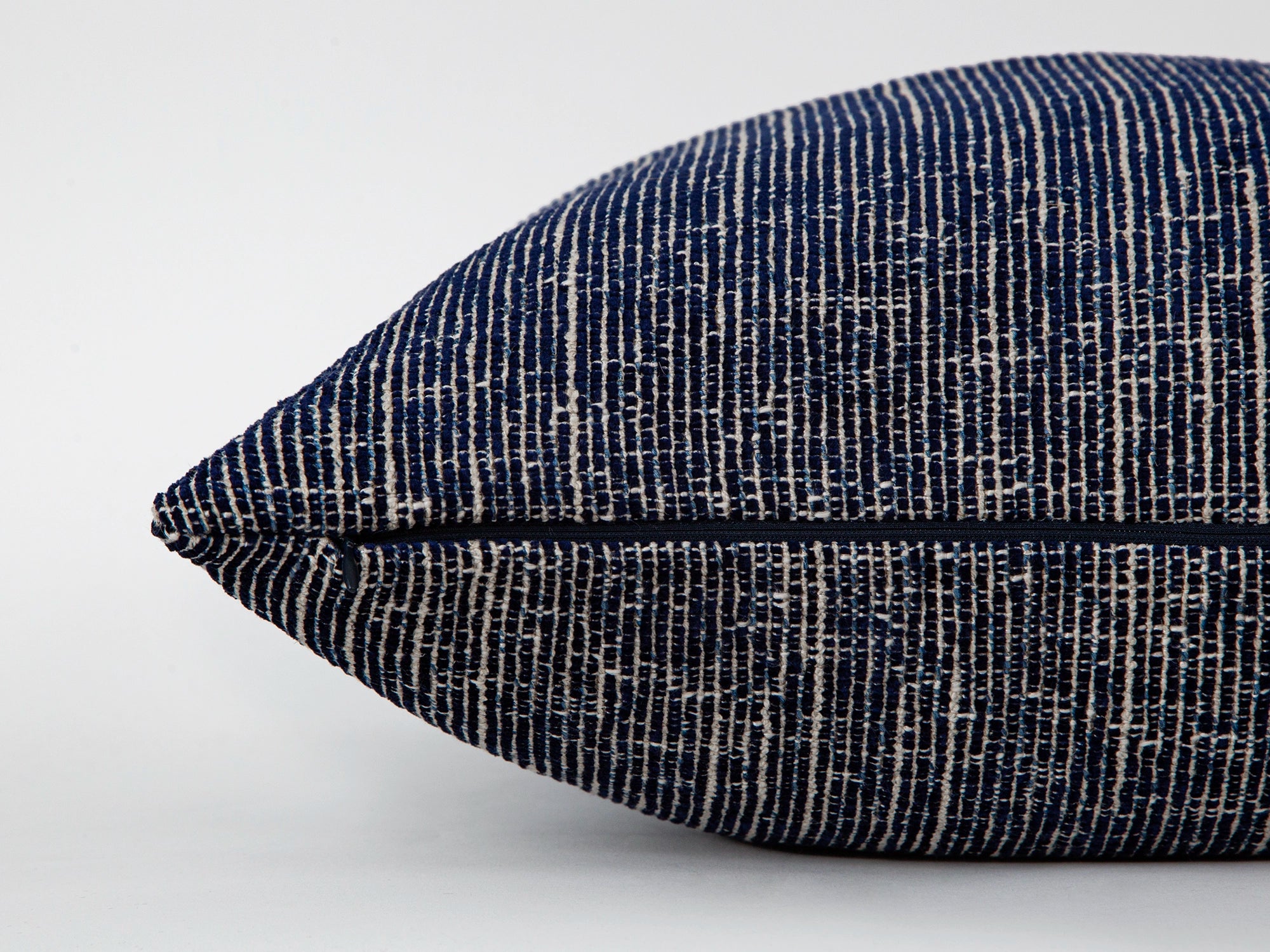 Navy Blue Woven Pillow Cover