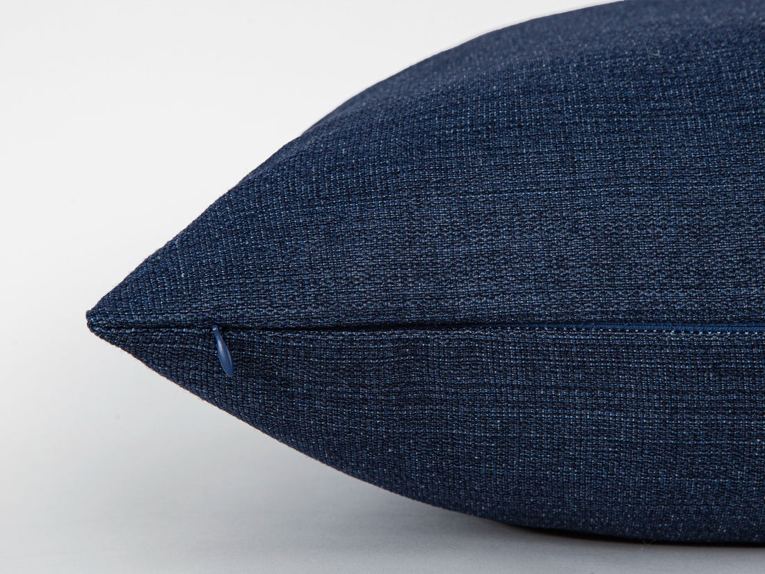 Navy Blue Linen Pillow Cover