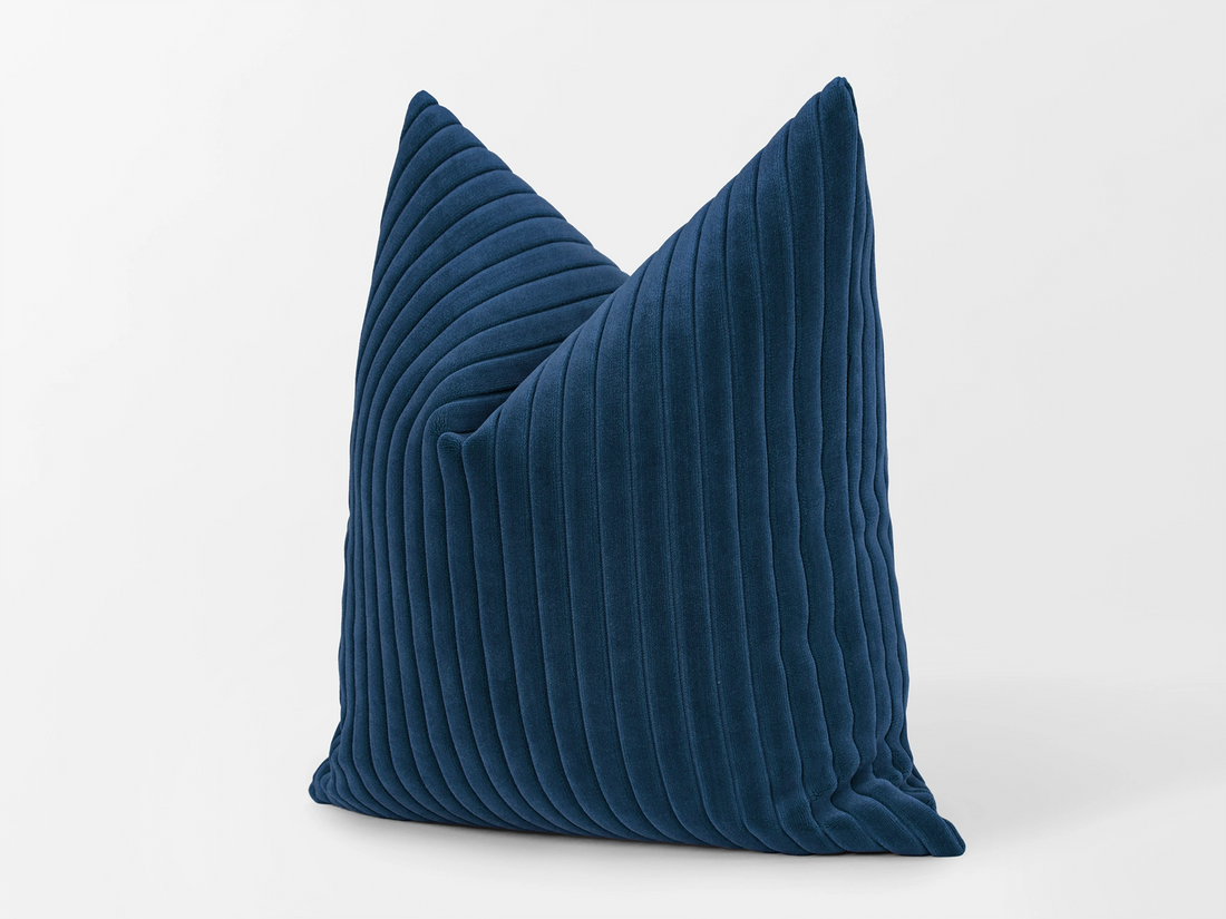Navy Blue Corduroy Velvet Pillow Cover