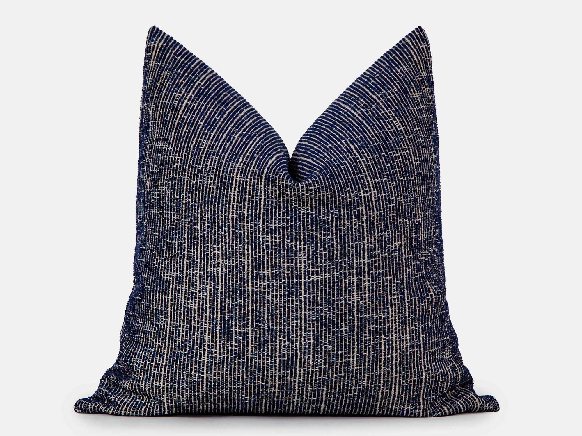 Navy Blue Woven Pillow Cover