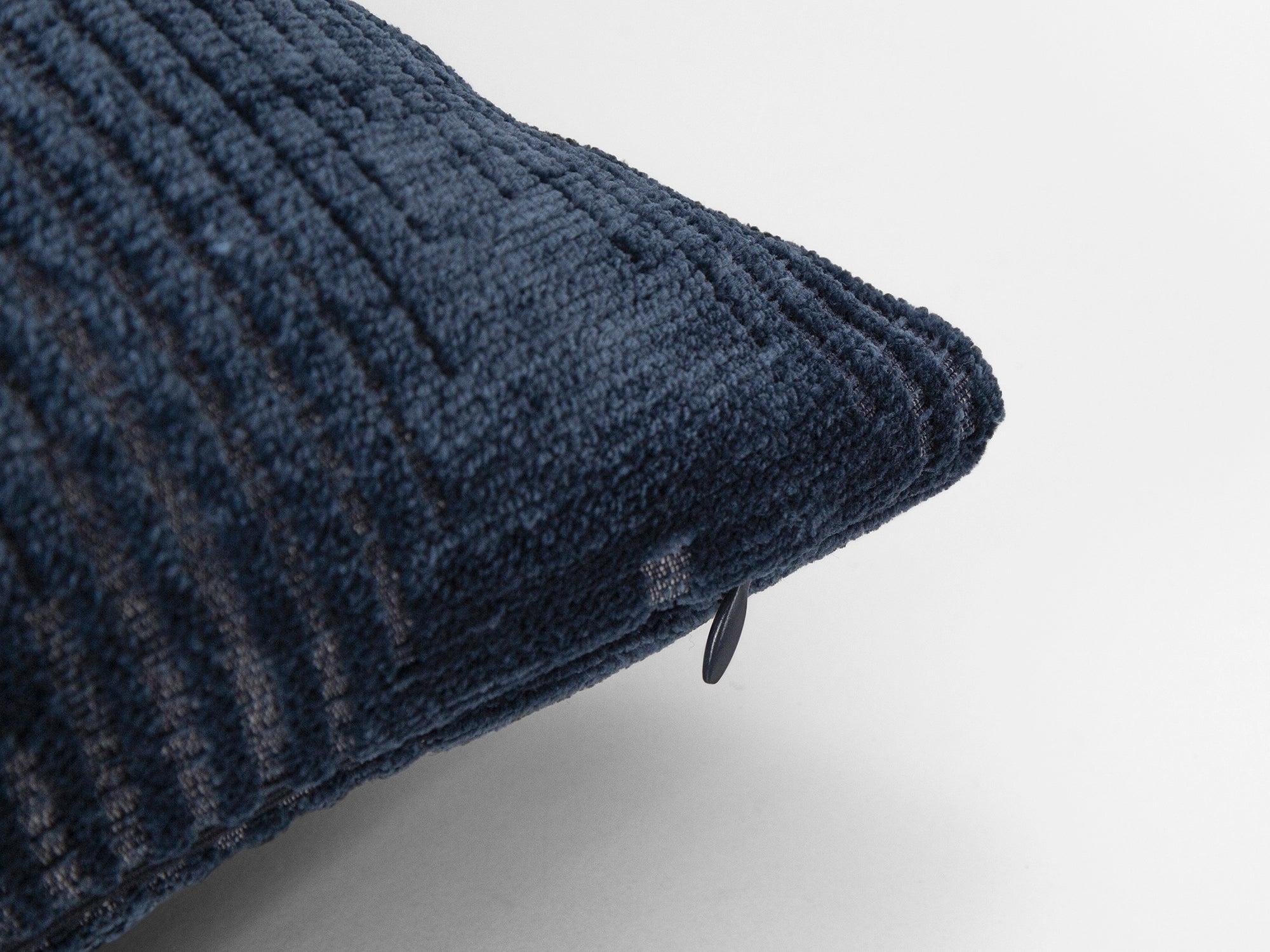 Navy Blue Geometric Textured Pillow Cover