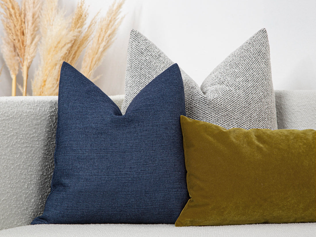 Navy Blue Linen Pillow Cover