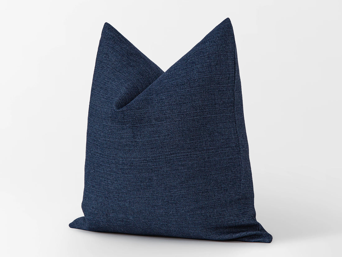 Navy Blue Linen Pillow Cover