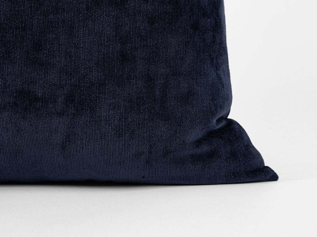 Navy Blue Woven Pillow Cover