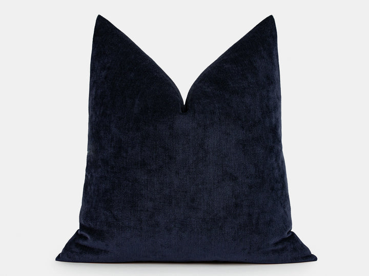 Navy Blue Woven Pillow Cover