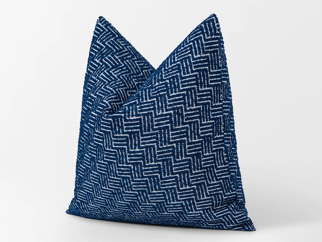 Navy Blue Textured Pillow Cover