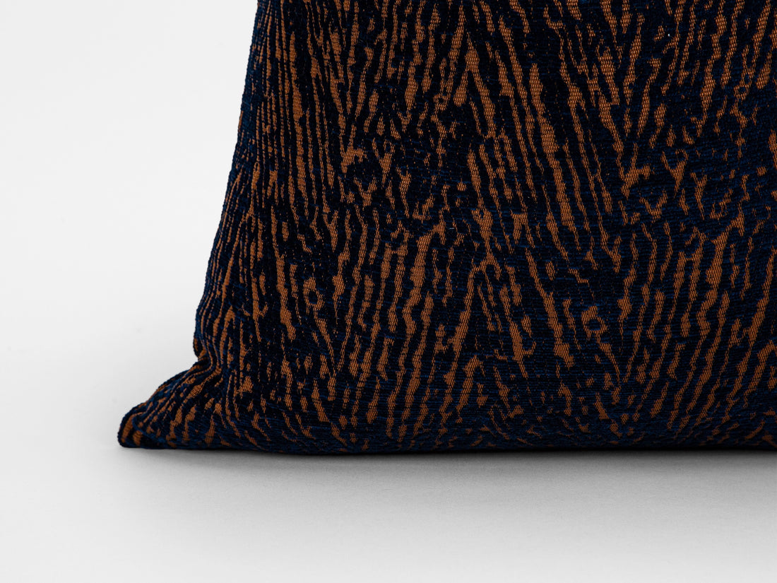 Navy and Rust Abstract Zebra Pillow Cover