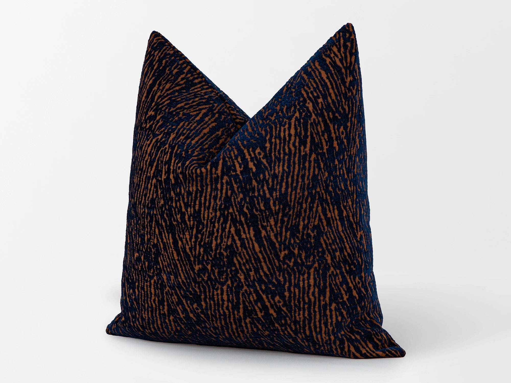 Navy and Rust Abstract Zebra Pillow Cover