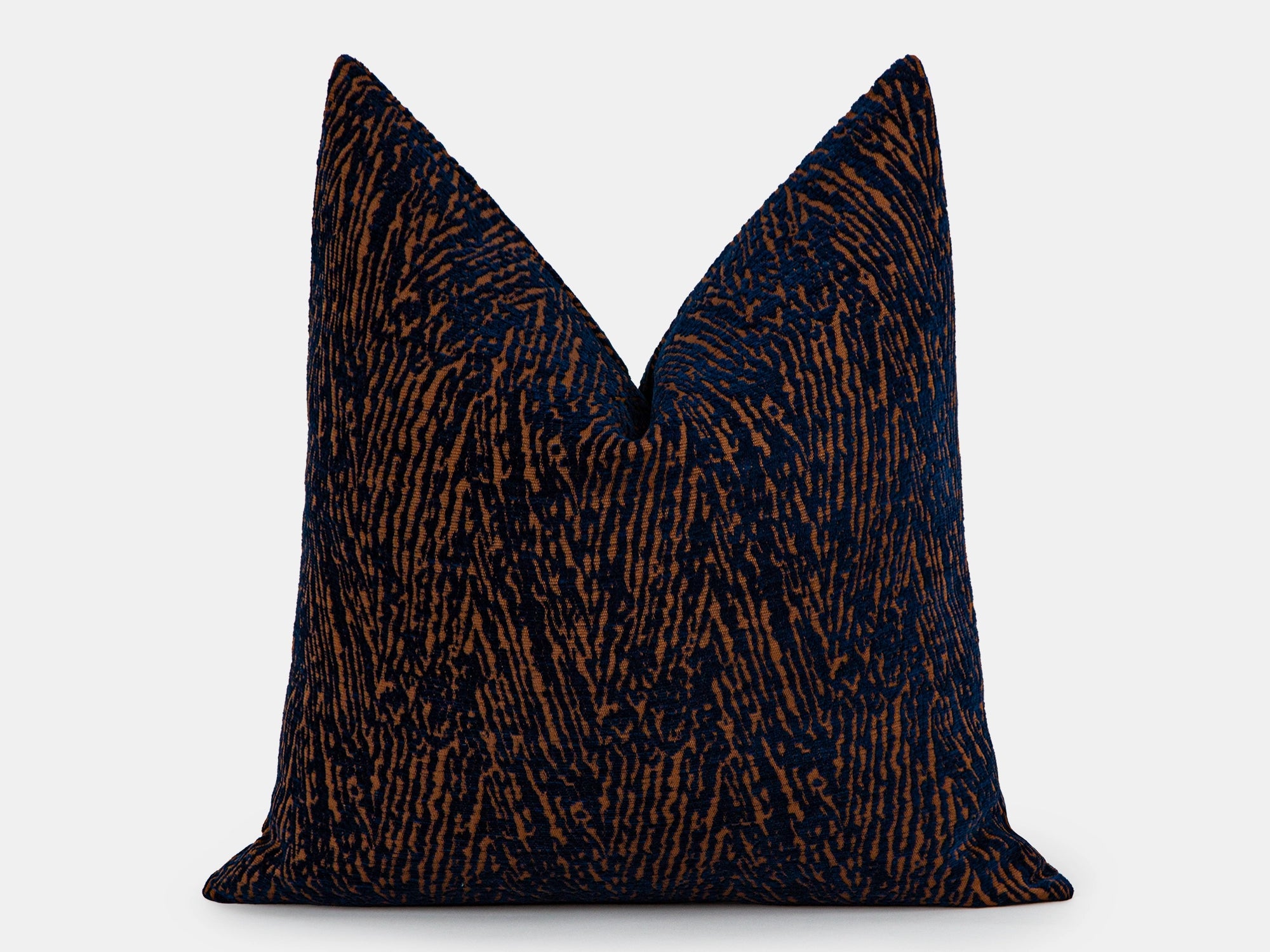 Navy and Rust Abstract Zebra Pillow Cover