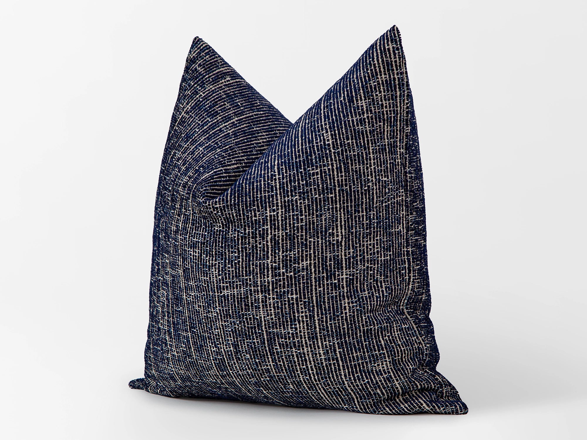 Navy Blue Woven Pillow Cover