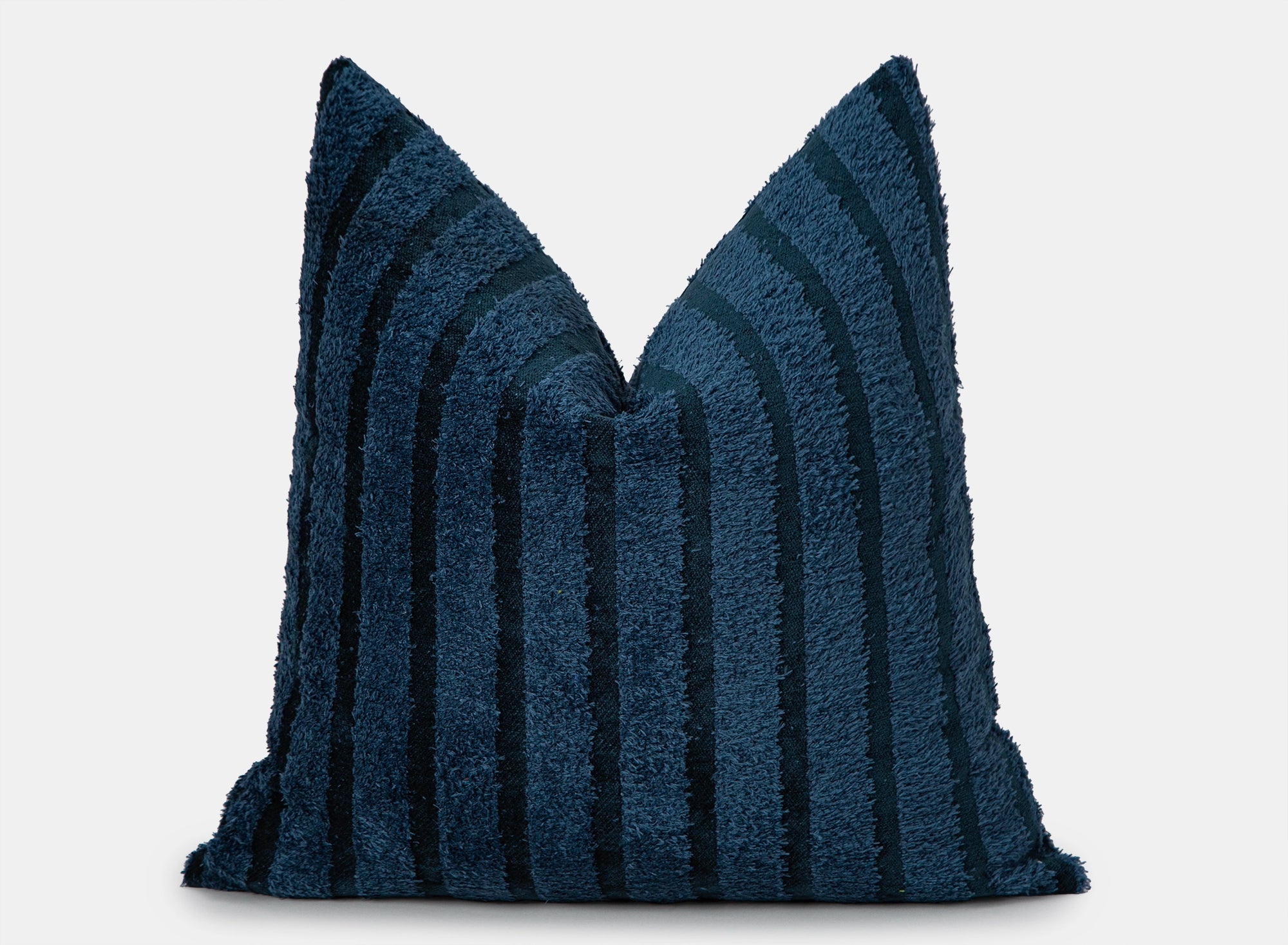 Navy Striped Super Soft Fluffy Pillow Cover