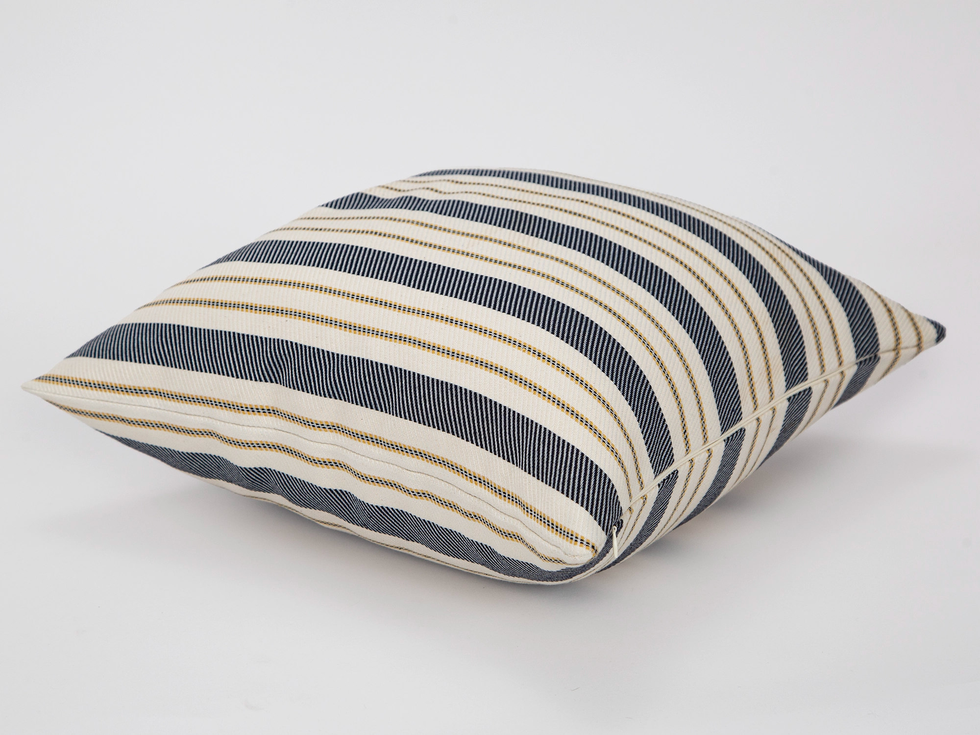Navy Striped Linen Pillow Cover