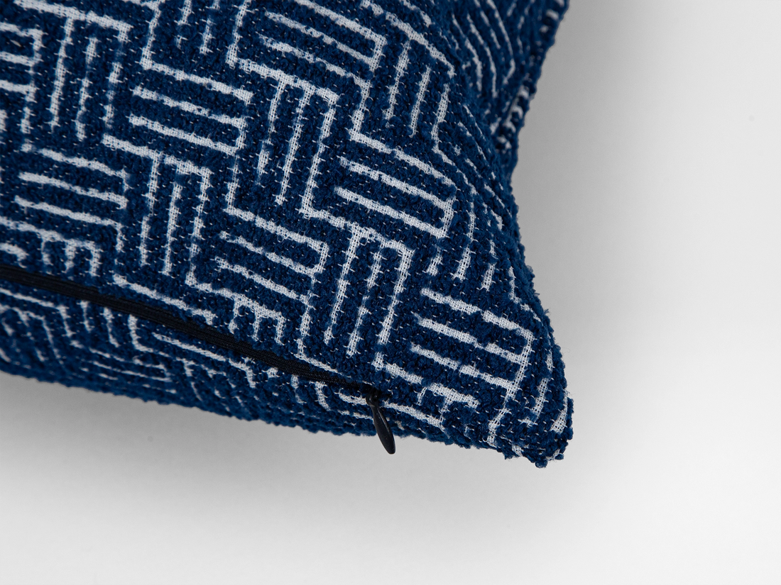 Navy Blue Textured Pillow Cover