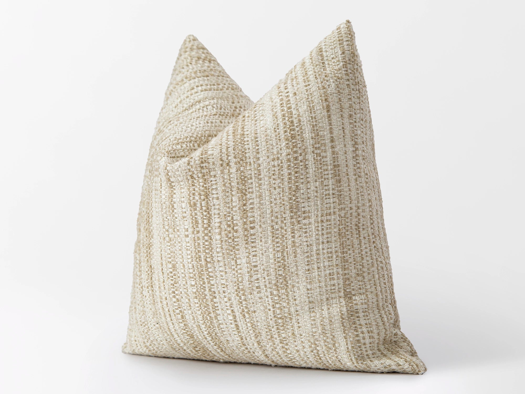 Beige Tweed Pillow Cover - Boho & Textured