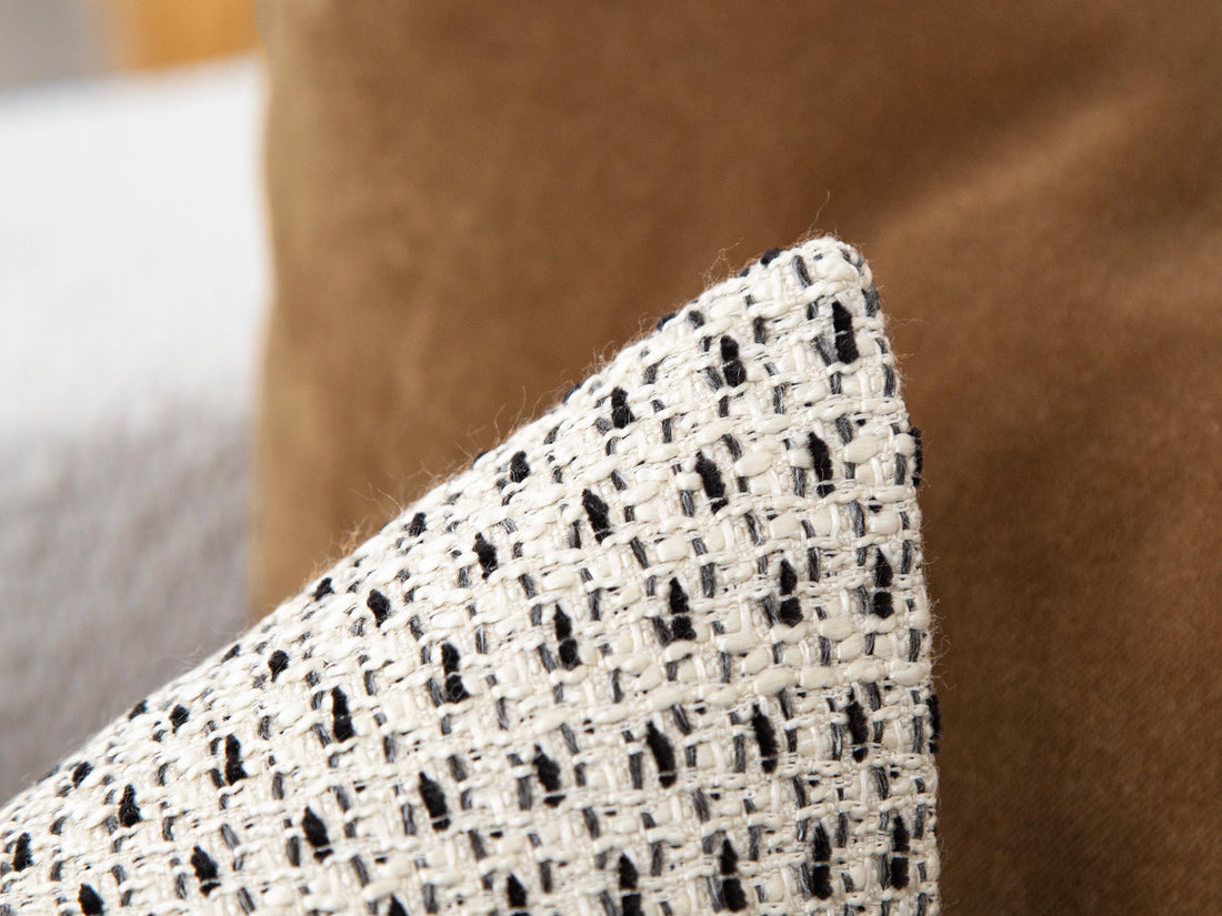Neutral Beige Structured Woven Pillow Cover