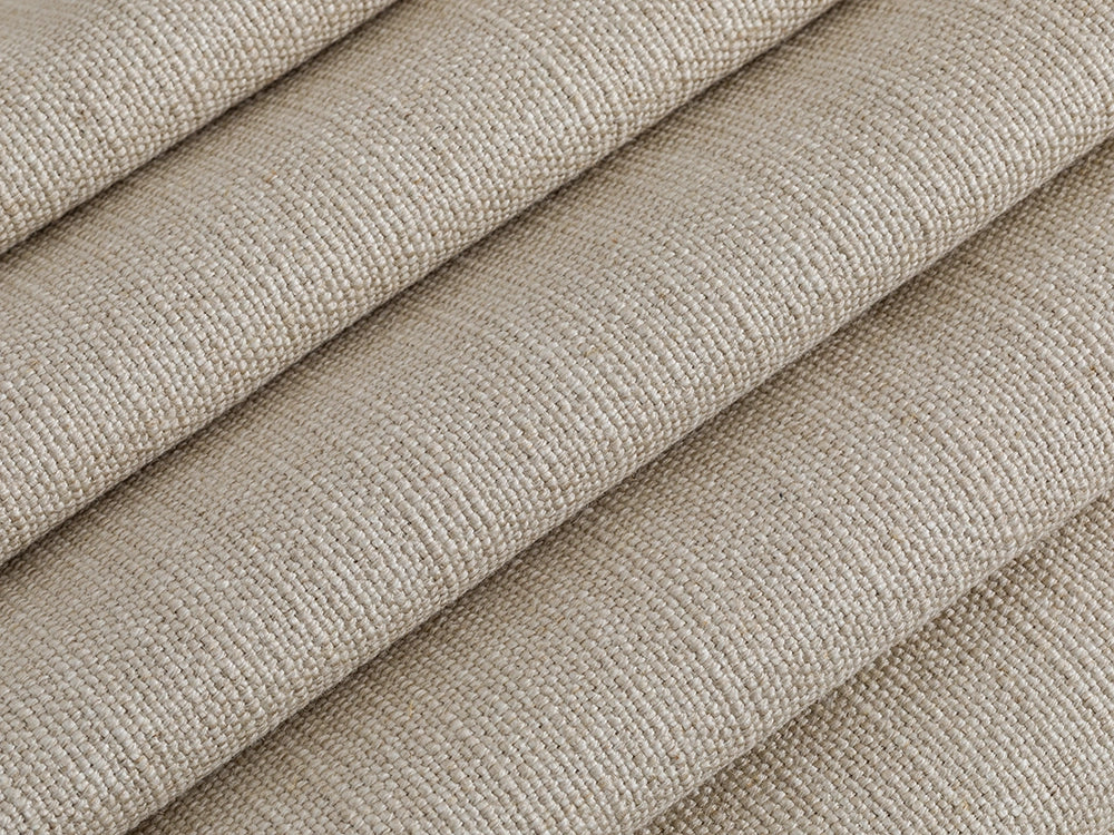 Neutral Beige Linen Look Upholstery Fabric - Cunda