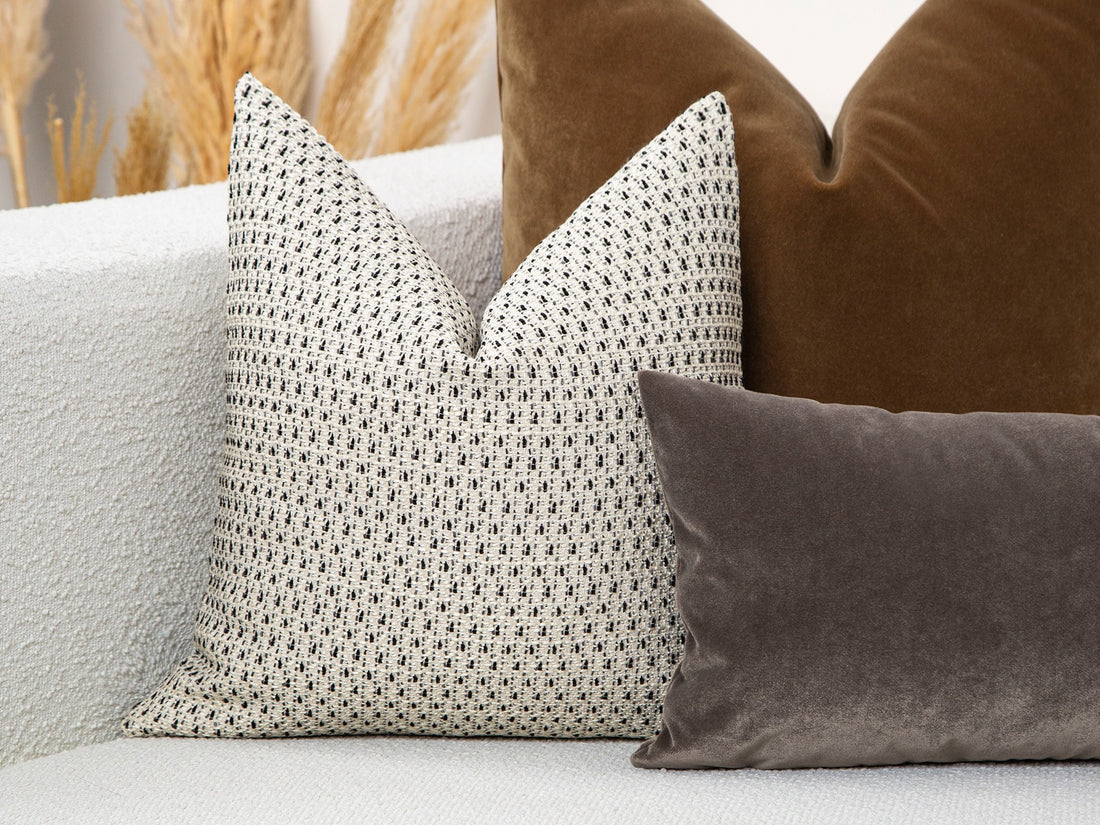 Neutral Beige Structured Woven Pillow Cover