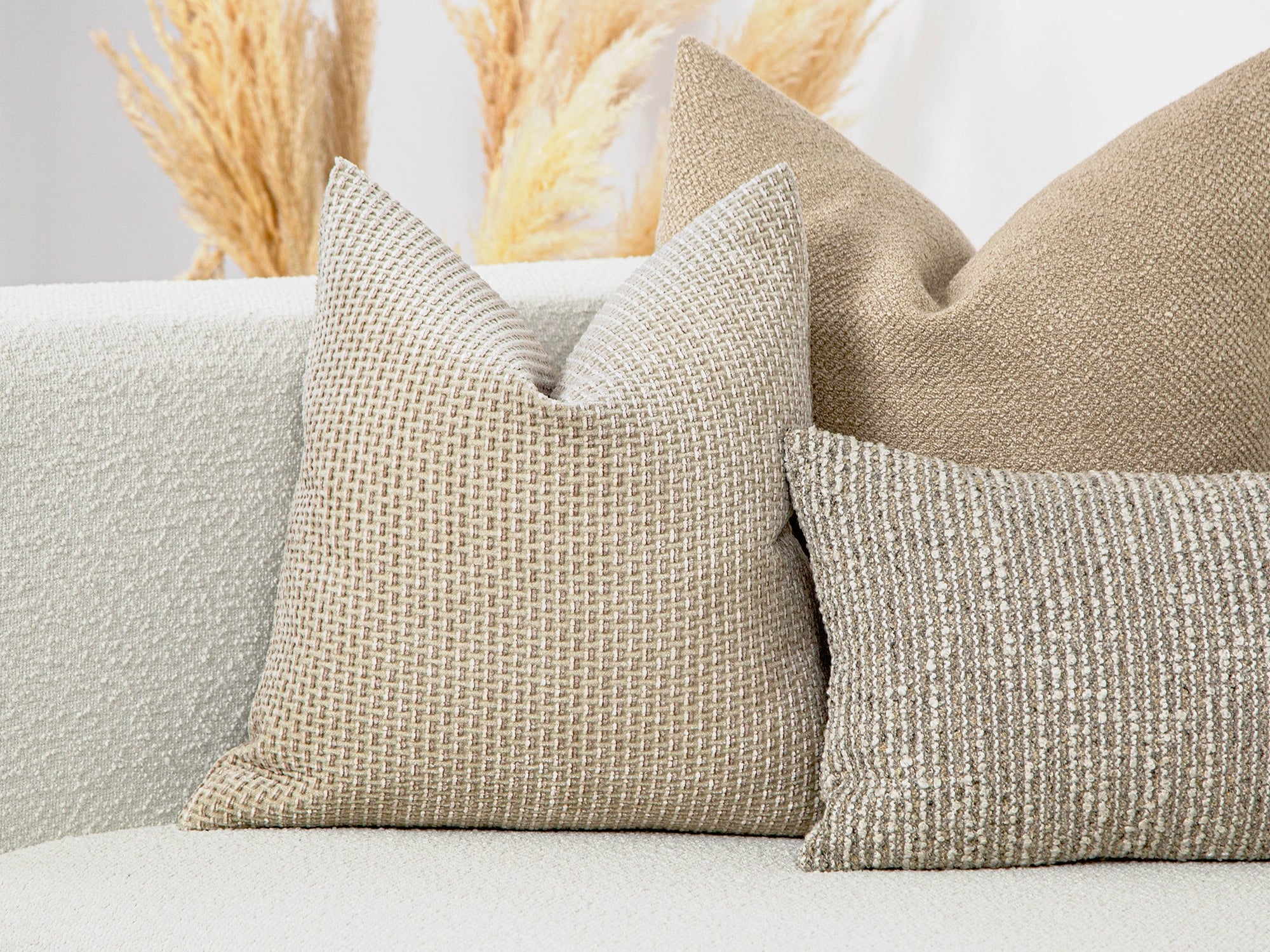 Neutral Beige Textured Pillow Cover