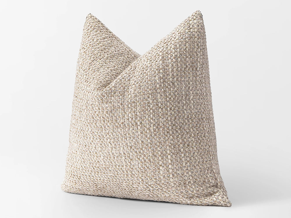 Beige Textured Boho Pillow Cover