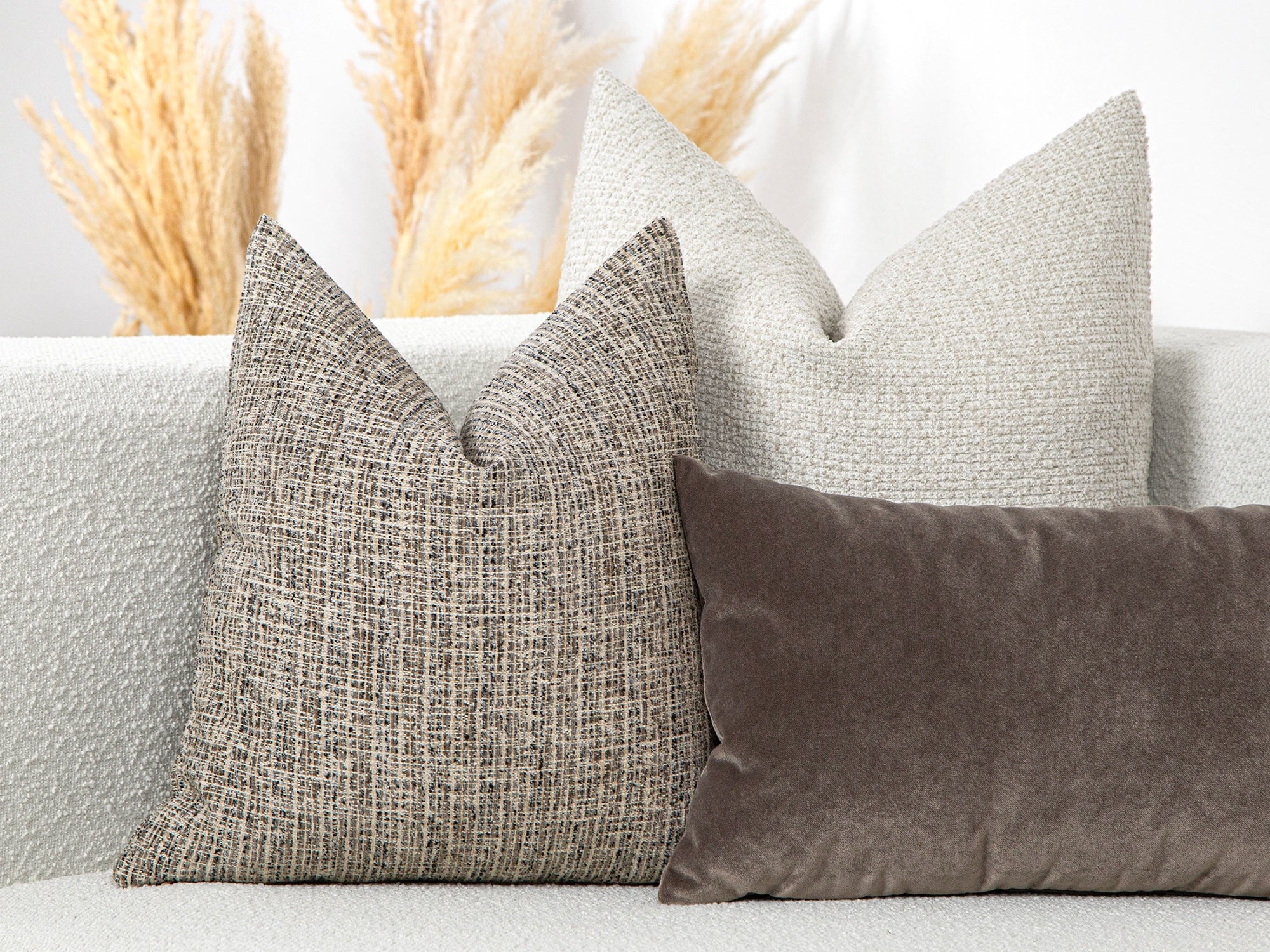 Greige Woven Pillow Cover
