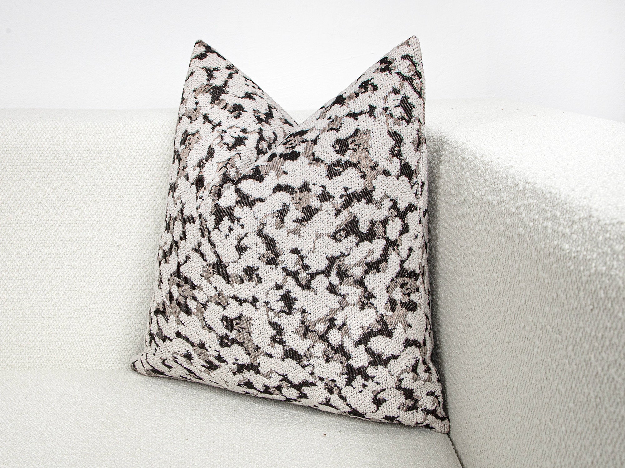 Cream and Black Textured Pillow Cover
