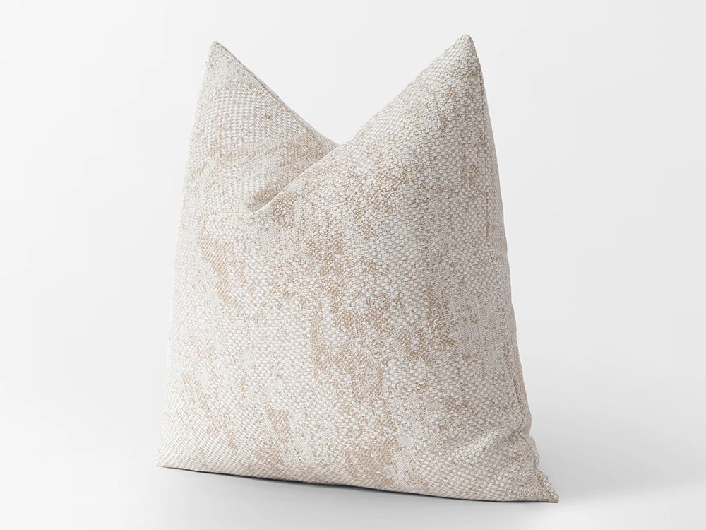 Cream Abstarct Woven Pillow Cover