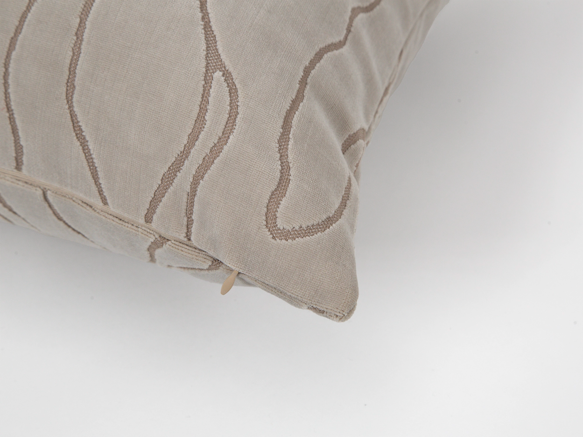 Neutral Abstract Cut Velvet Pillow Cover