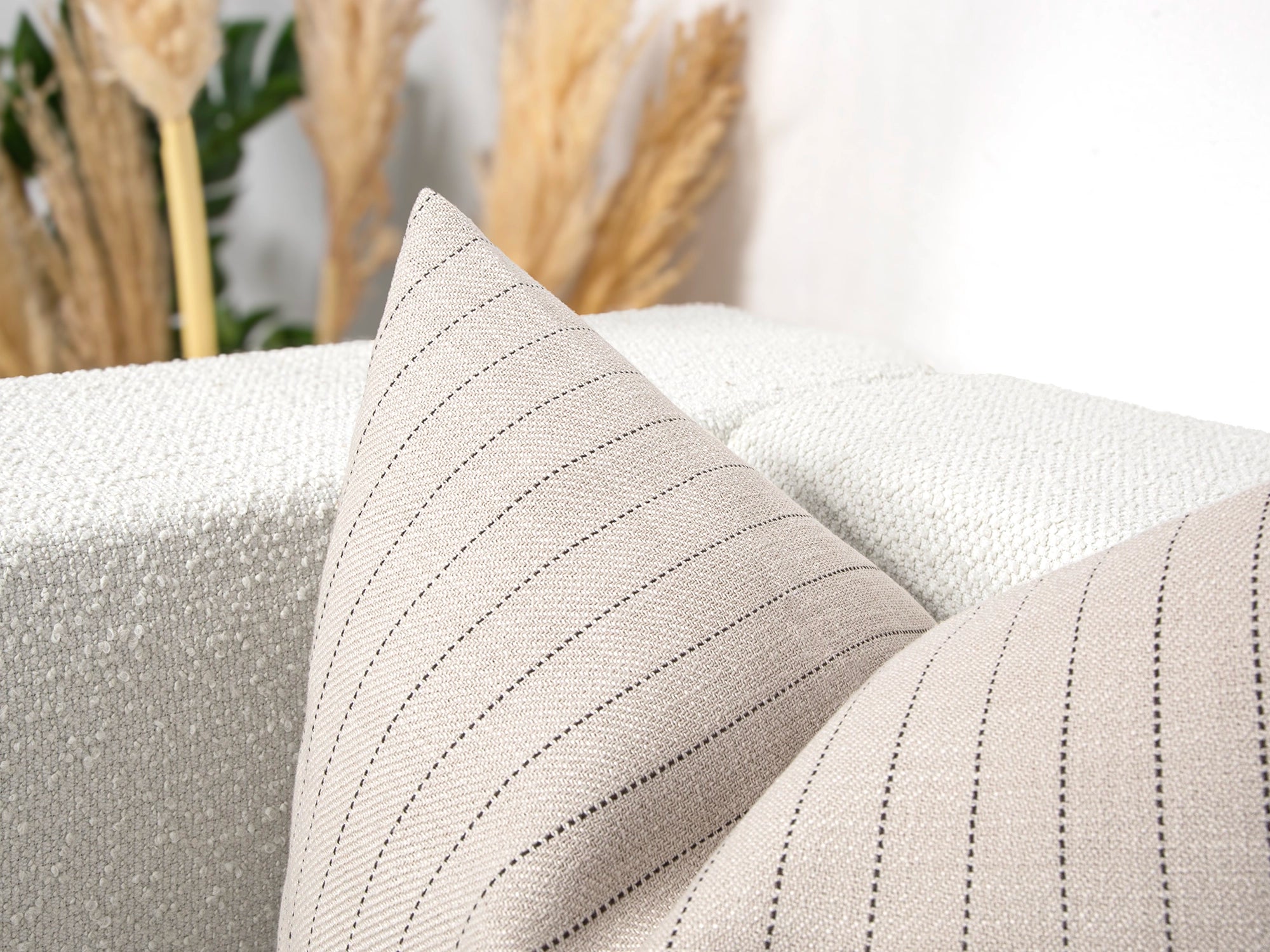 Neutral Striped Pillow Cover - Boho & Linen